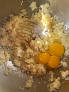 parsnip cake ingredients in bowl