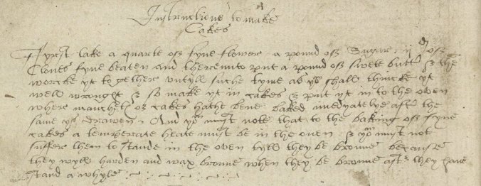 image of recipe in manuscript