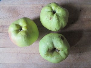 apples on cutting board