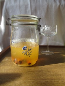 wine and spices in a large jar