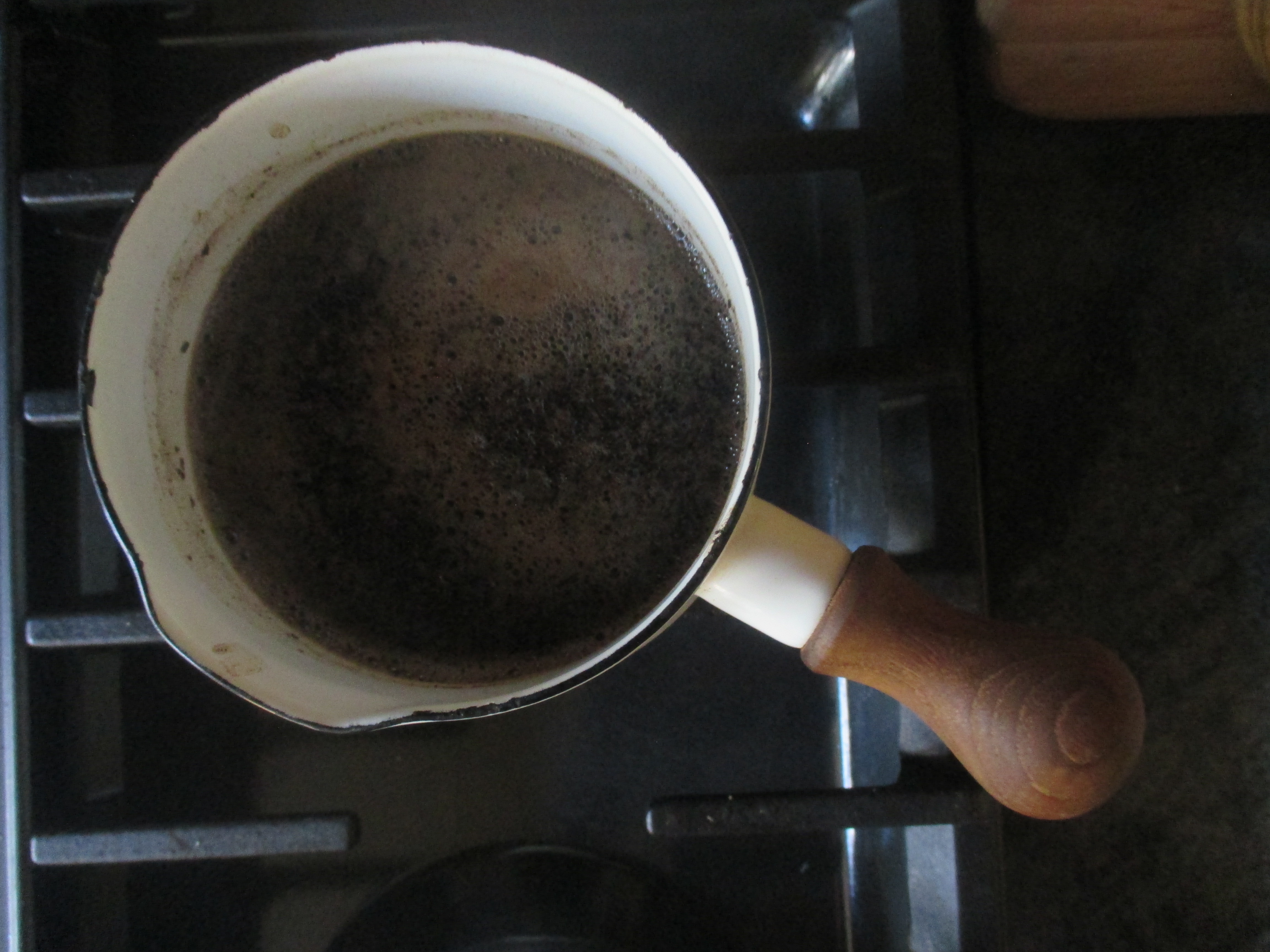 coffee and water in pot