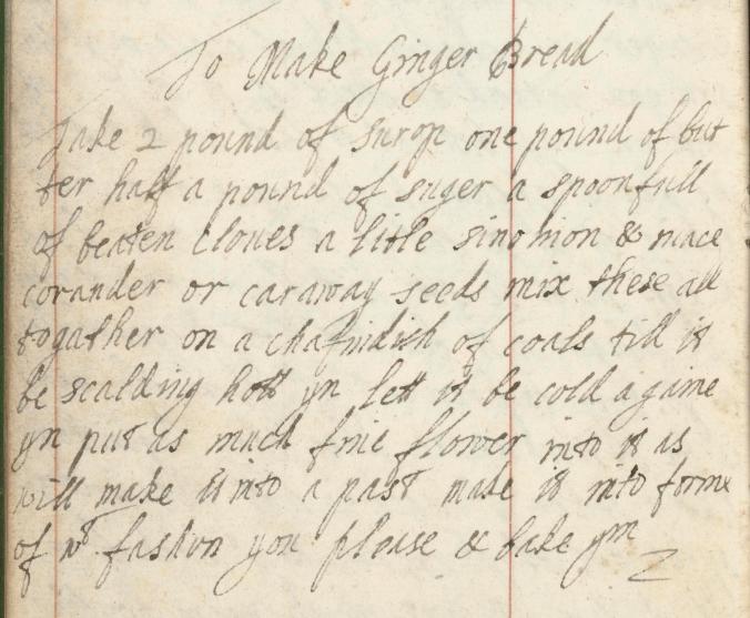 Image of recipe in original manuscript