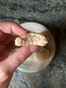 gingerbread on plate and in hand