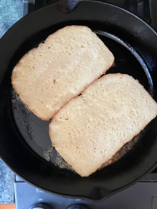 bread cooking in pan